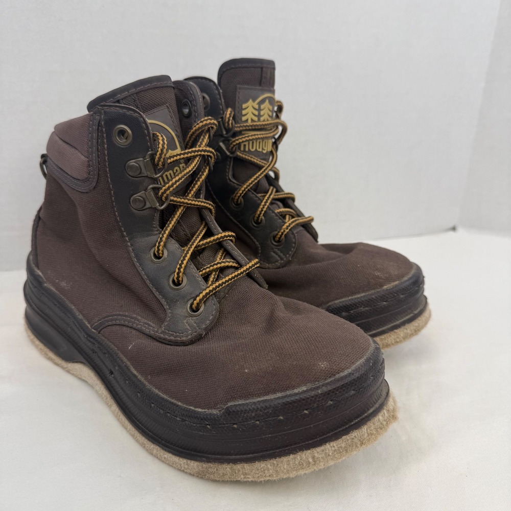 Hodgman 59210 Brown Canvas Felt Sole Wading Boots Mens 7 Fly Fishing